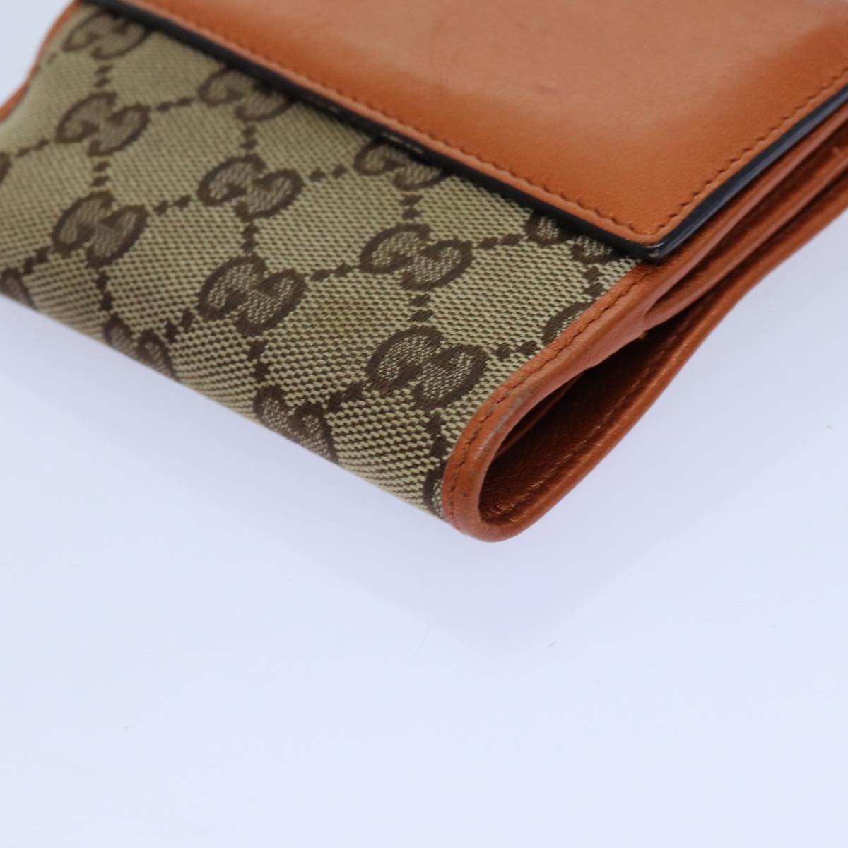 GUCCI GG Canvas Wallet Beige 203549 Auth yk11703