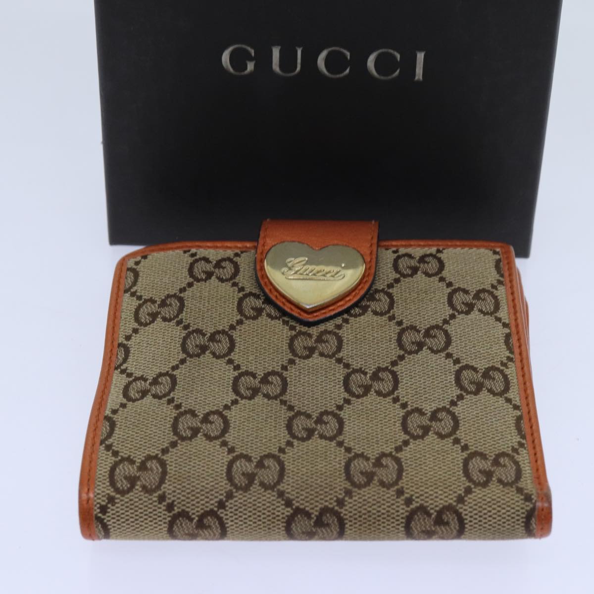 GUCCI GG Canvas Wallet Beige 203549 Auth yk11703