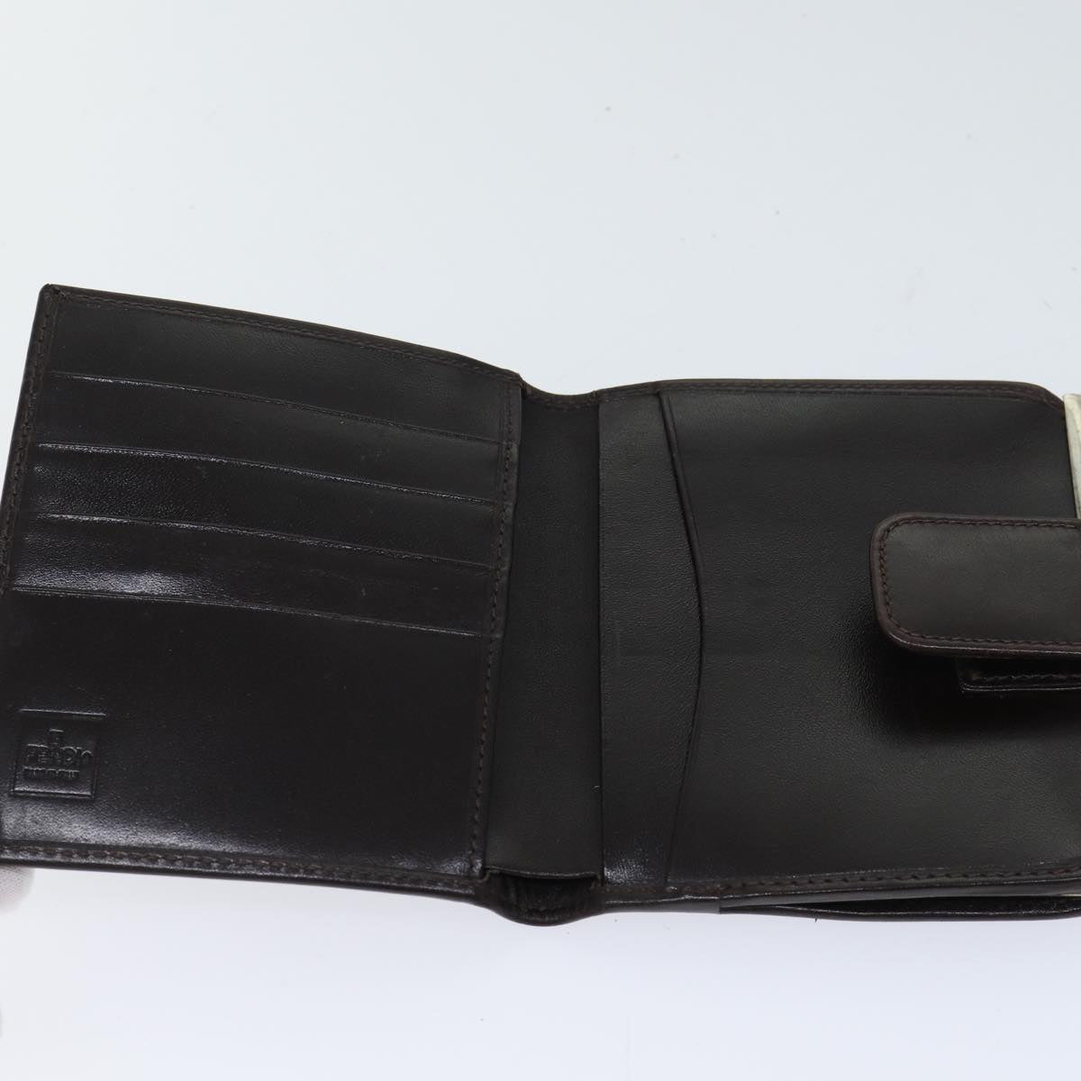 FENDI Zucca Canvas Wallet Black Brown Auth yk11705