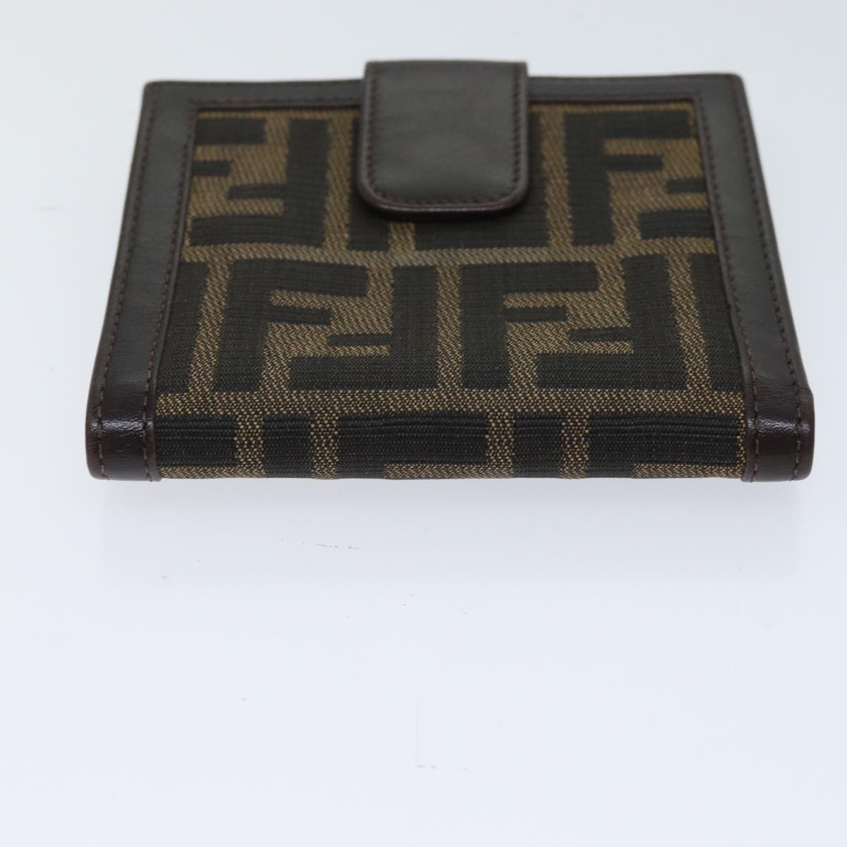 FENDI Zucca Canvas Wallet Black Brown Auth yk11705