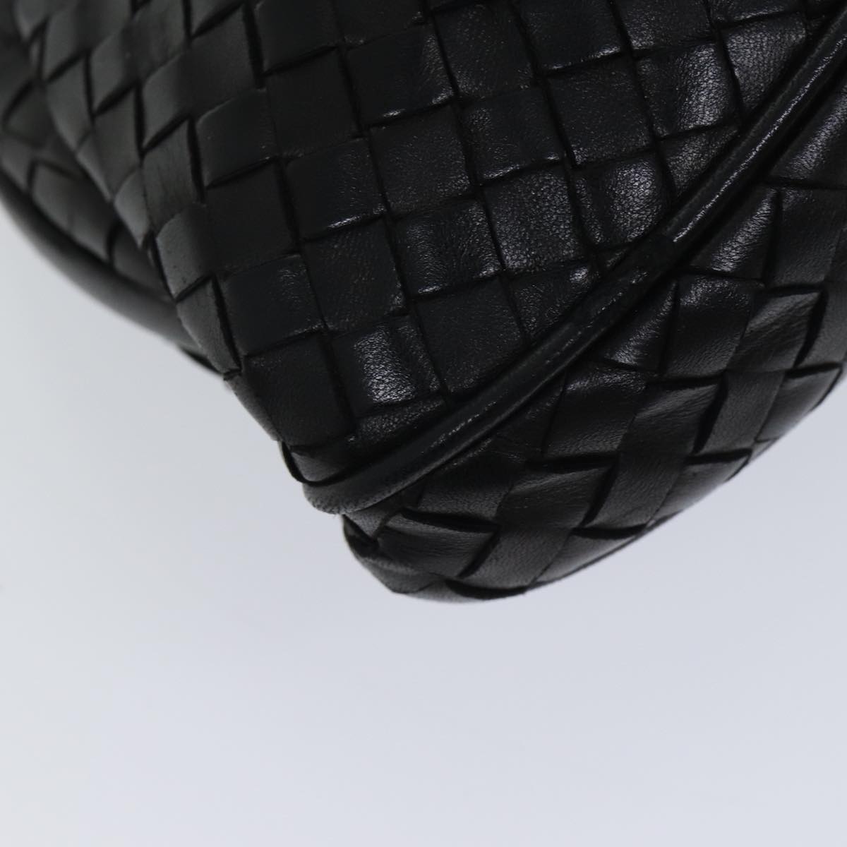 BOTTEGA VENETA INTRECCIATO Hand Bag Leather Black Auth yk11751