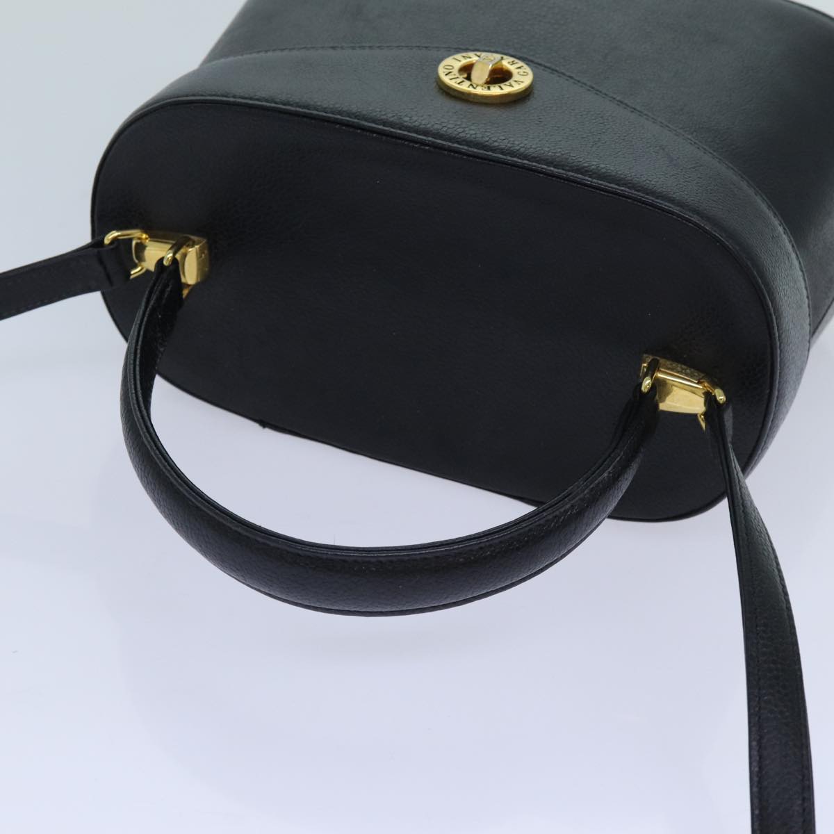 VALENTINO Hand Bag Leather 2way Black Auth yk11770