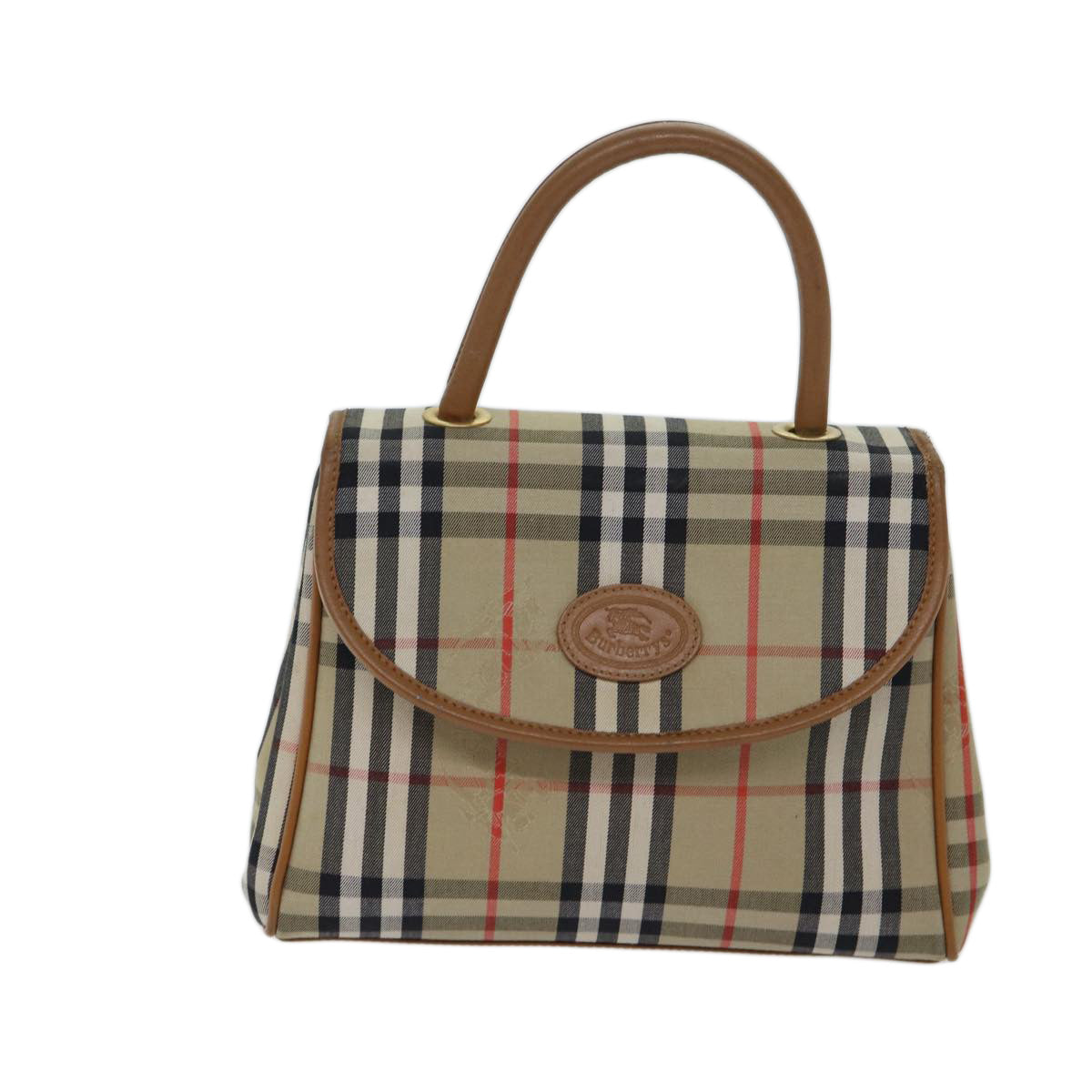 Burberrys Nova Check Hand Bag Canvas 2way Brown Auth yk11790