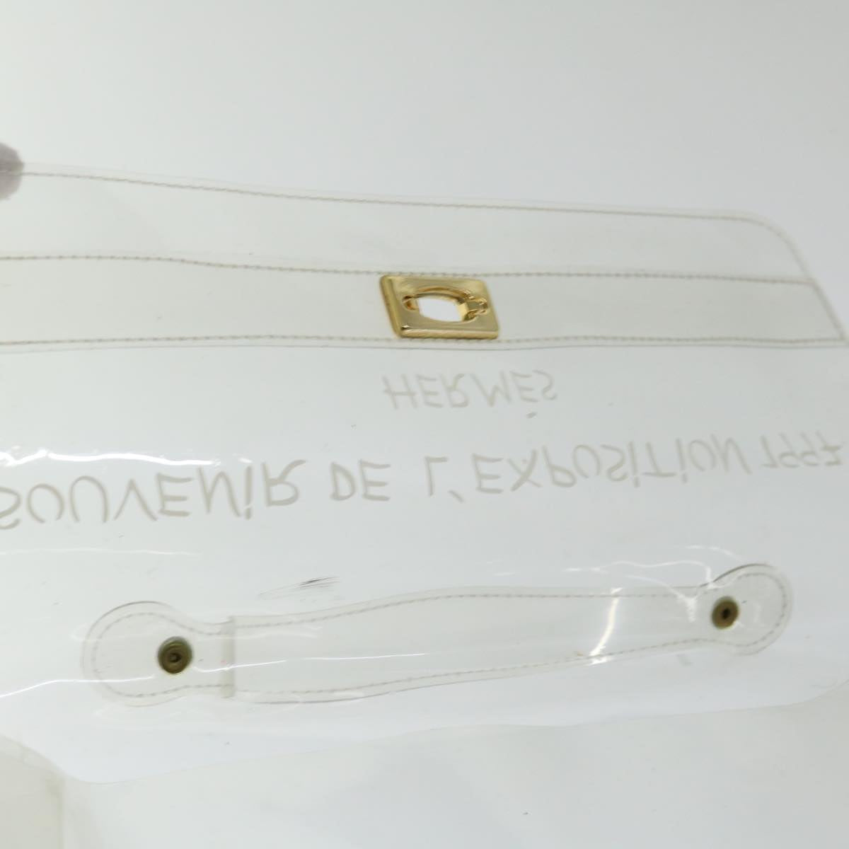 HERMES Vinyl Kelly Hand Bag Vinyl Clear Auth yk11809