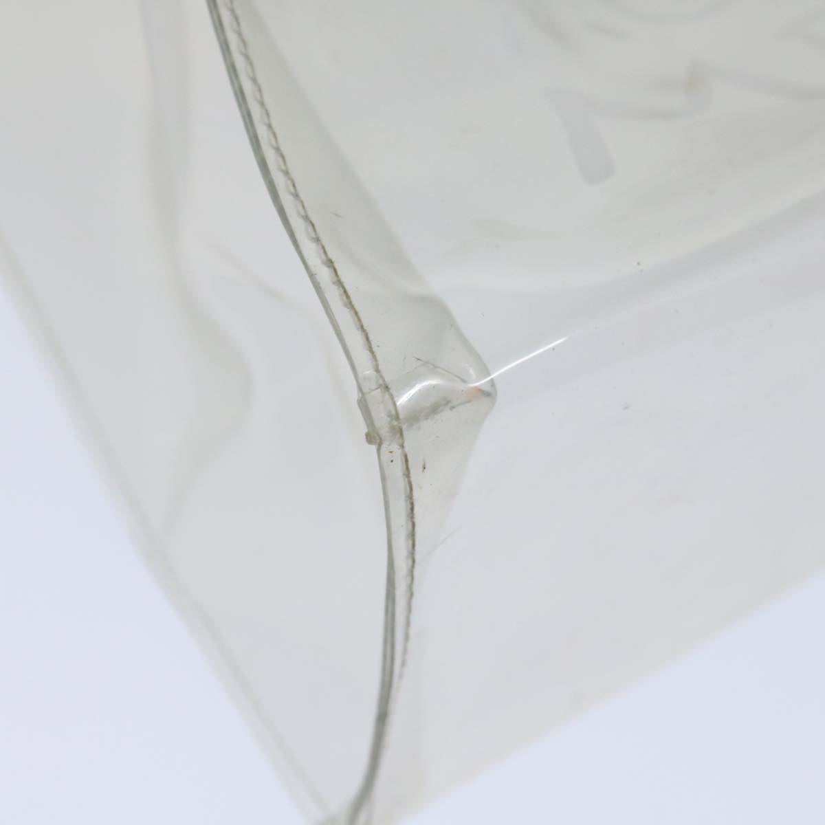 HERMES Vinyl Kelly Hand Bag Vinyl Clear Auth yk11809