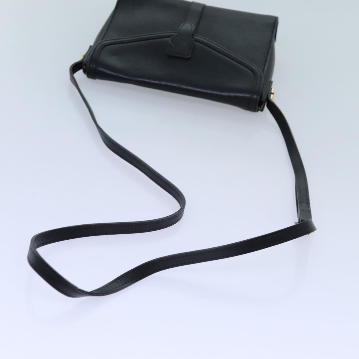 Burberrys Shoulder Bag Leather Black Auth yk11813