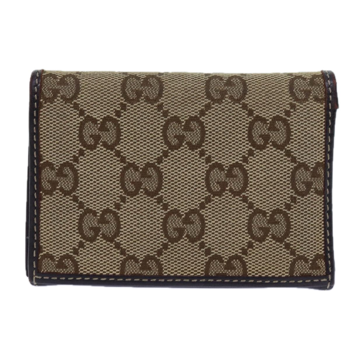 GUCCI GG Canvas Card Case Beige 245730 Auth yk11841