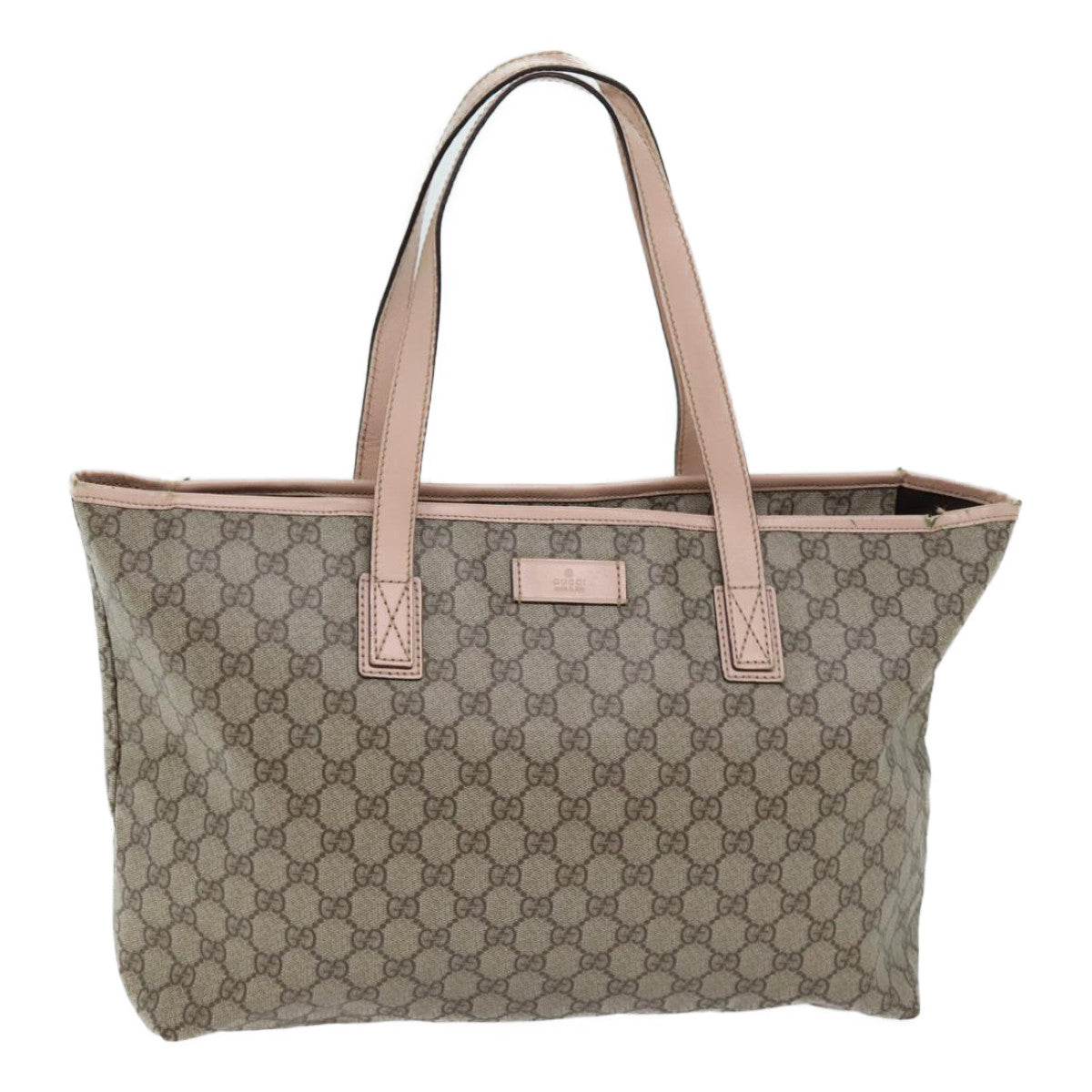 GUCCI GG Canvas Tote Bag PVC Beige 181084 Auth yk11945