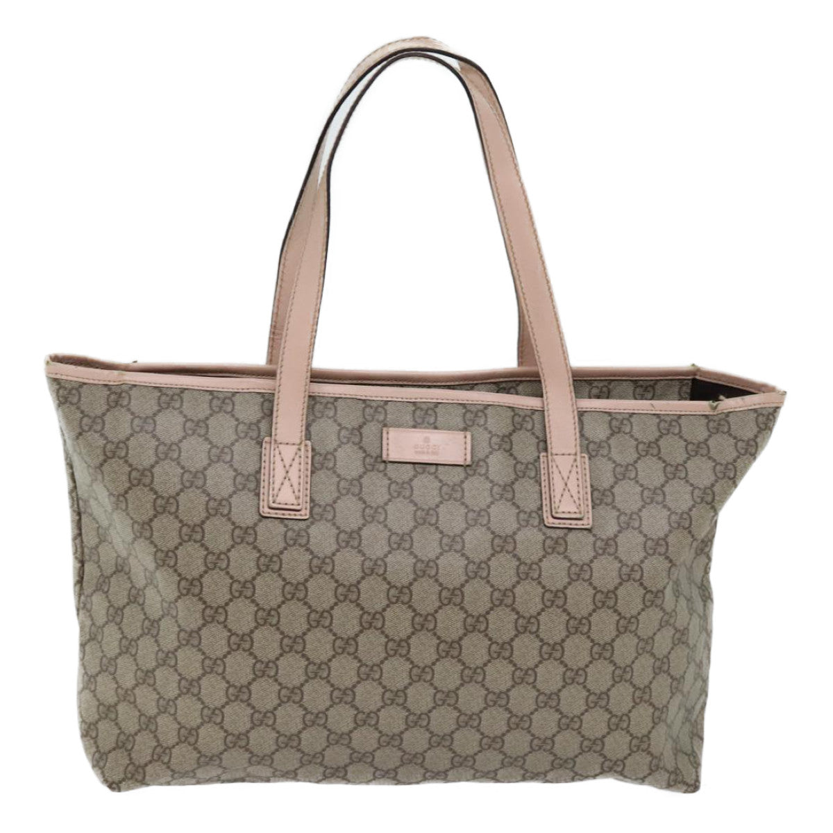 GUCCI GG Canvas Tote Bag PVC Beige 181084 Auth yk11945