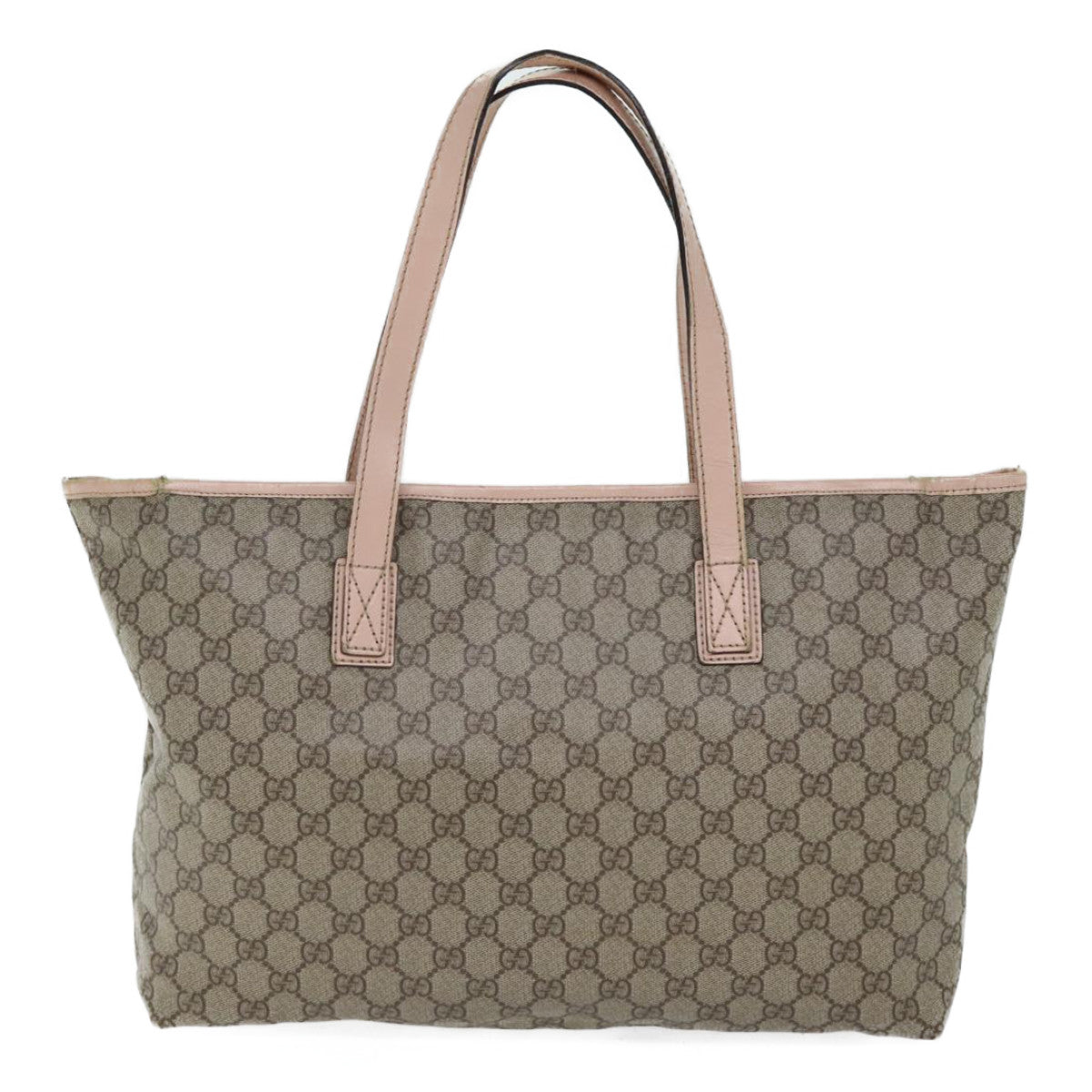 GUCCI GG Canvas Tote Bag PVC Beige 181084 Auth yk11945