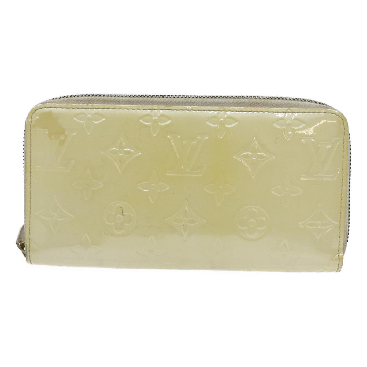 LOUIS VUITTON Monogram Vernis Zippy Wallet Wallet Perle M91471 LV Auth yk11980