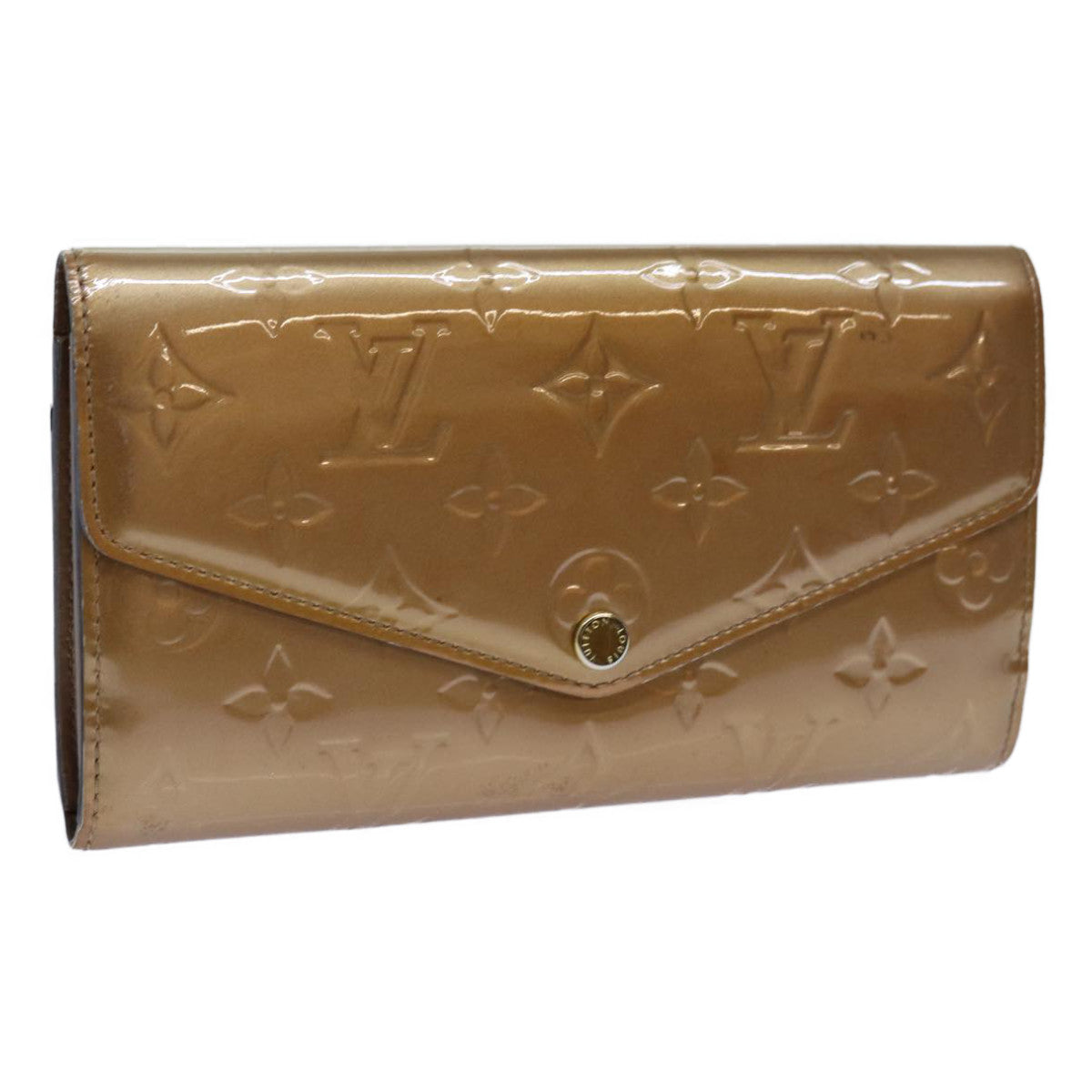 LOUIS VUITTON Vernis Portefeiulle Sarah Long Wallet Dunne M90209 LV Auth yk11987