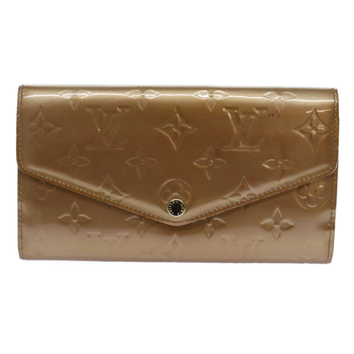 LOUIS VUITTON Vernis Portefeiulle Sarah Long Wallet Dunne M90209 LV Auth yk11987