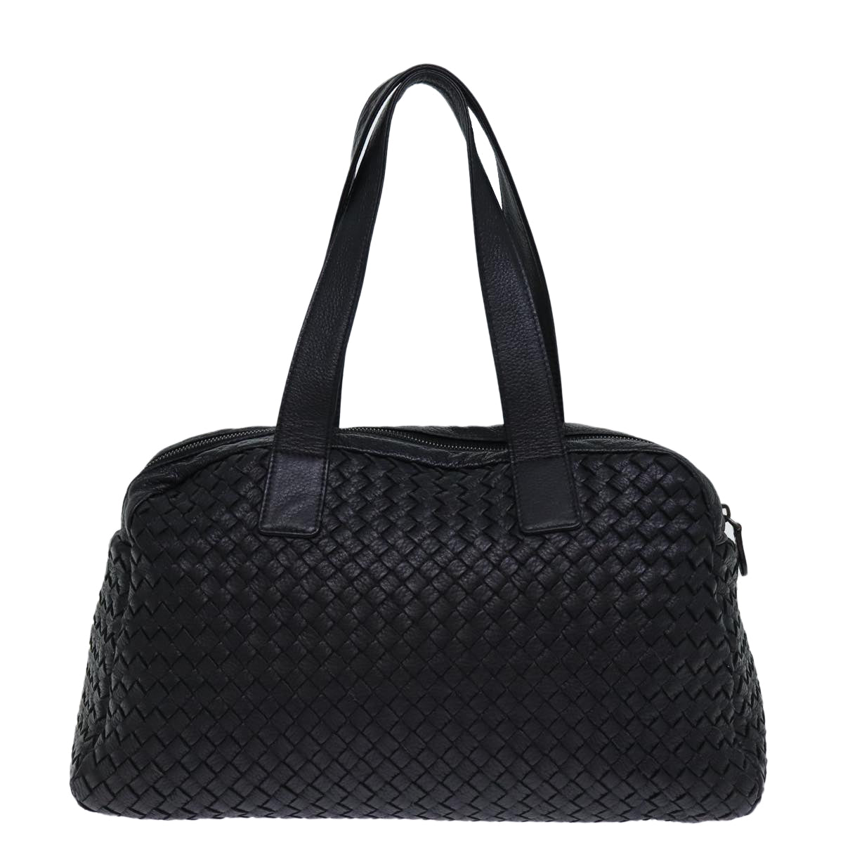 BOTTEGA VENETA INTRECCIATO Shoulder Bag Leather Black Auth yk12046