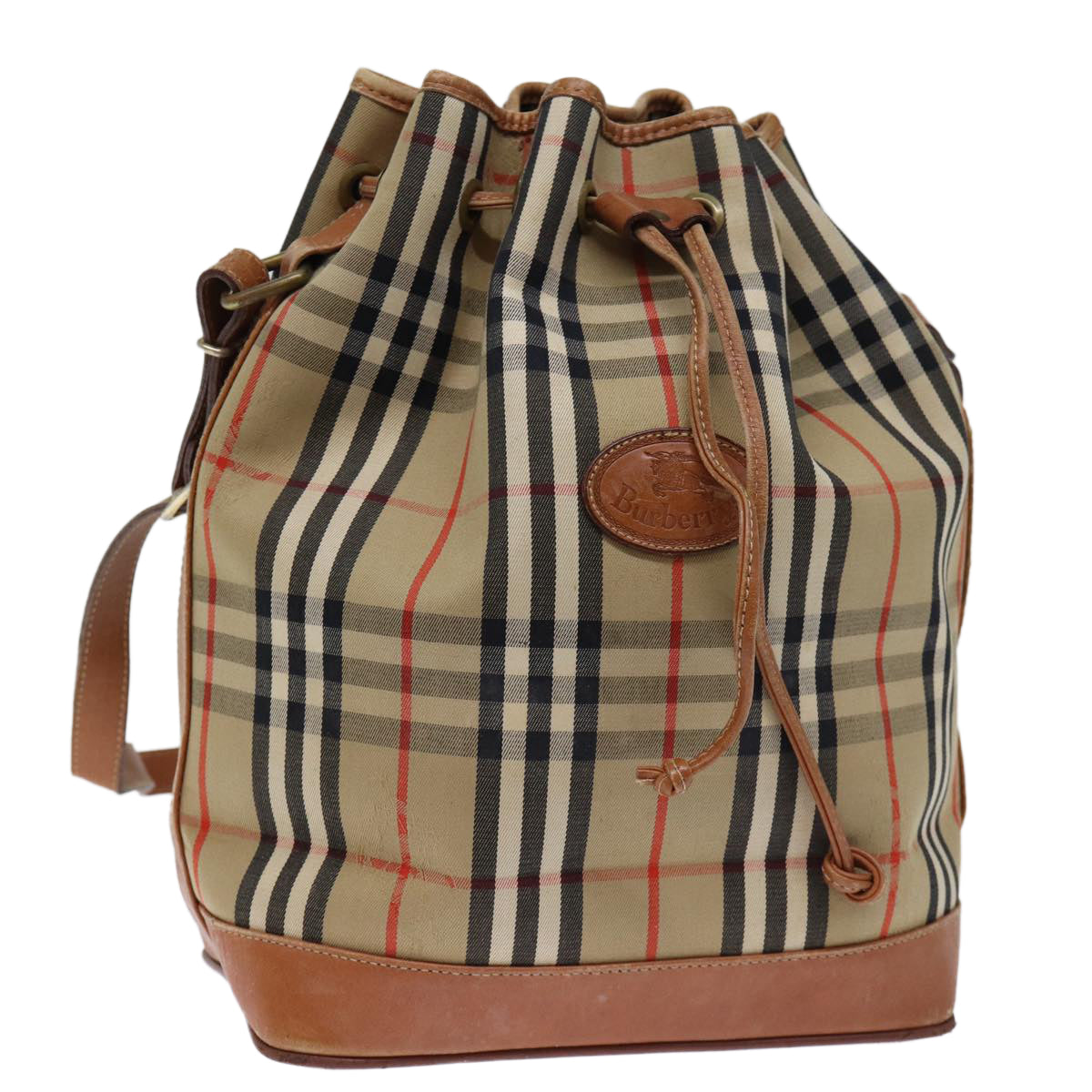 Burberrys Nova Check Shoulder Bag Canvas Beige Auth yk12049