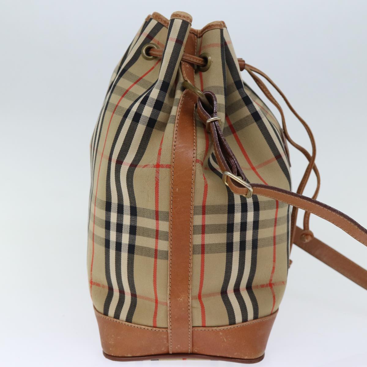 Burberrys Nova Check Shoulder Bag Canvas Beige Auth yk12049