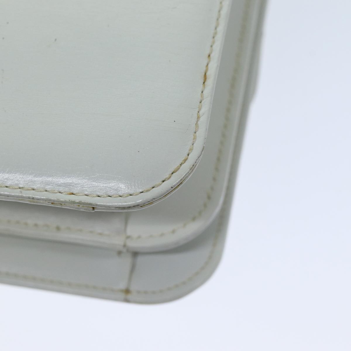 GUCCI Hand Bag Leather White Auth yk12076