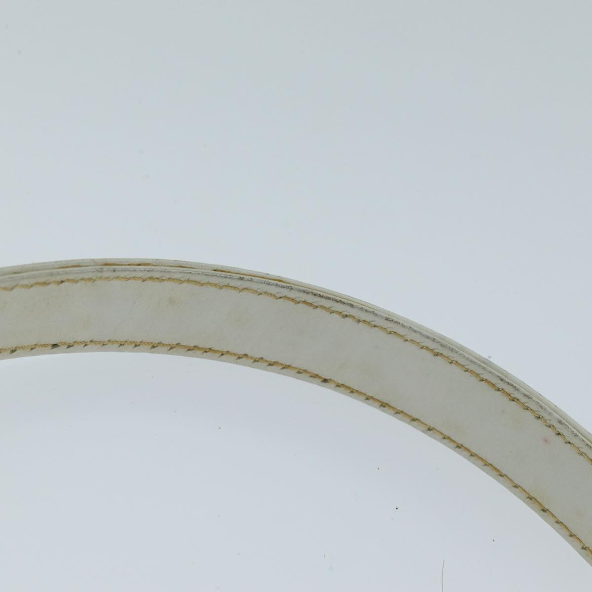 GUCCI Hand Bag Leather White Auth yk12076