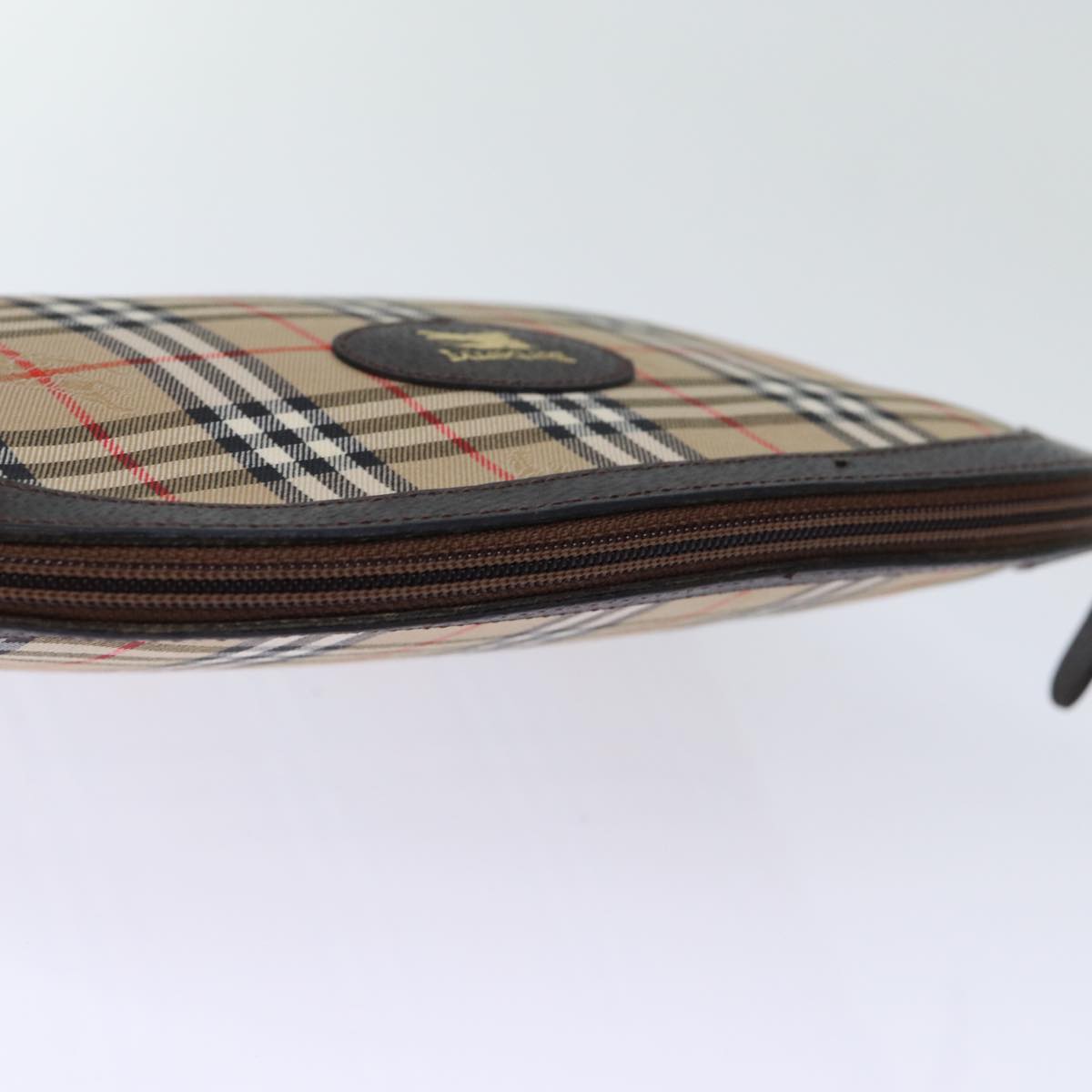 Burberrys Nova Check Pouch Canvas Beige Auth yk12082