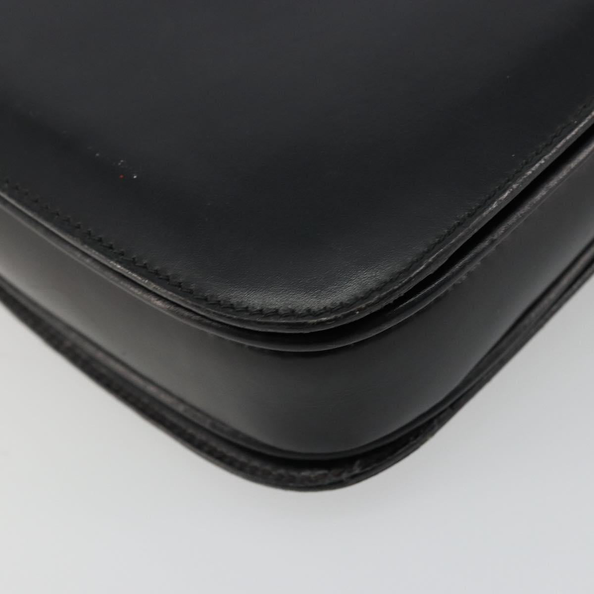 GUCCI Hand Bag Leather Black Auth yk12169