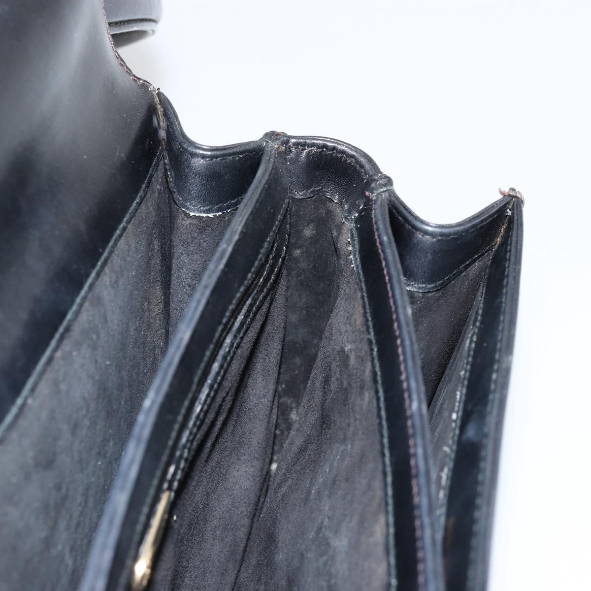 GUCCI Hand Bag Leather Black Auth yk12169