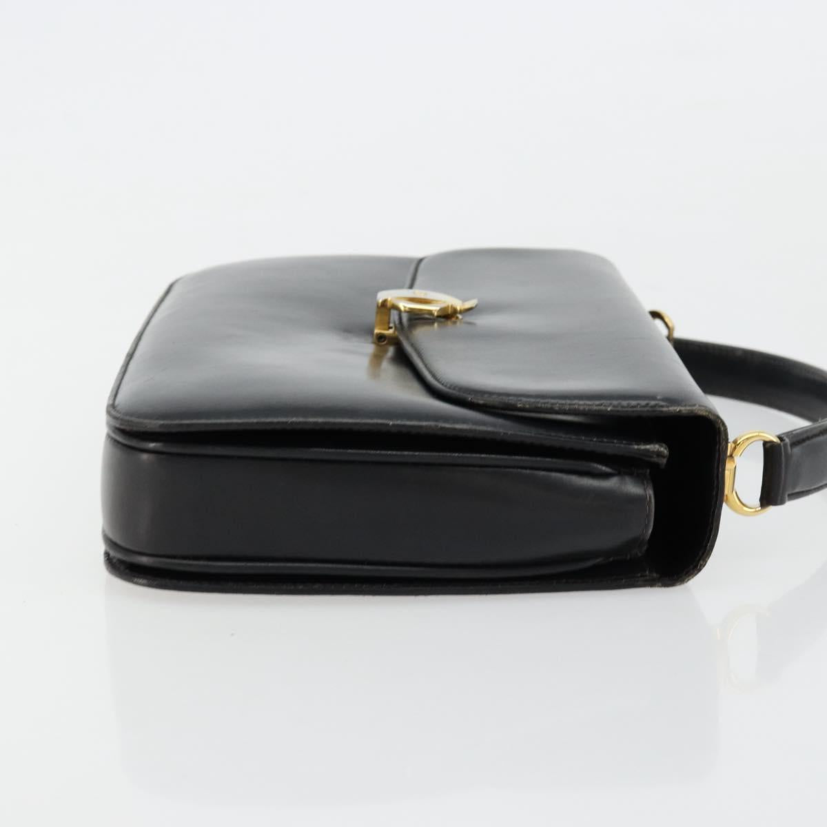 GUCCI Hand Bag Leather Black Auth yk12169