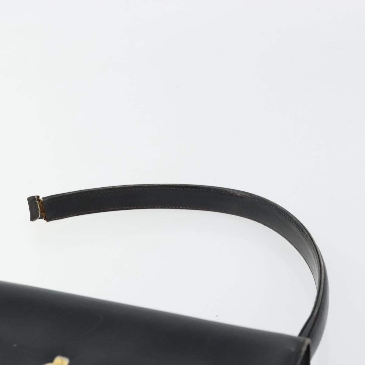 GUCCI Hand Bag Leather Black Auth yk12169