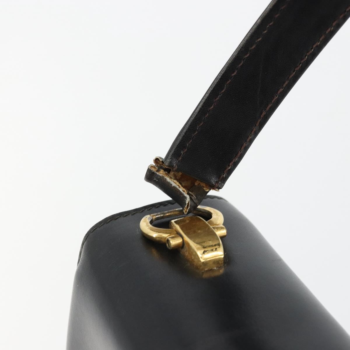 GUCCI Hand Bag Leather Black Auth yk12169