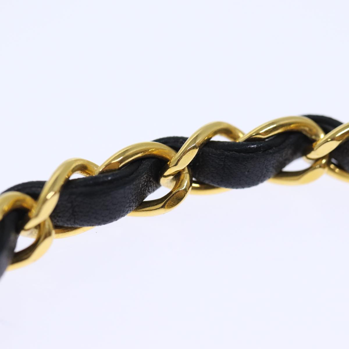 CHANEL Diana Matelasse Chain Shoulder Bag Lamb Skin Black CC Auth yk12192AV