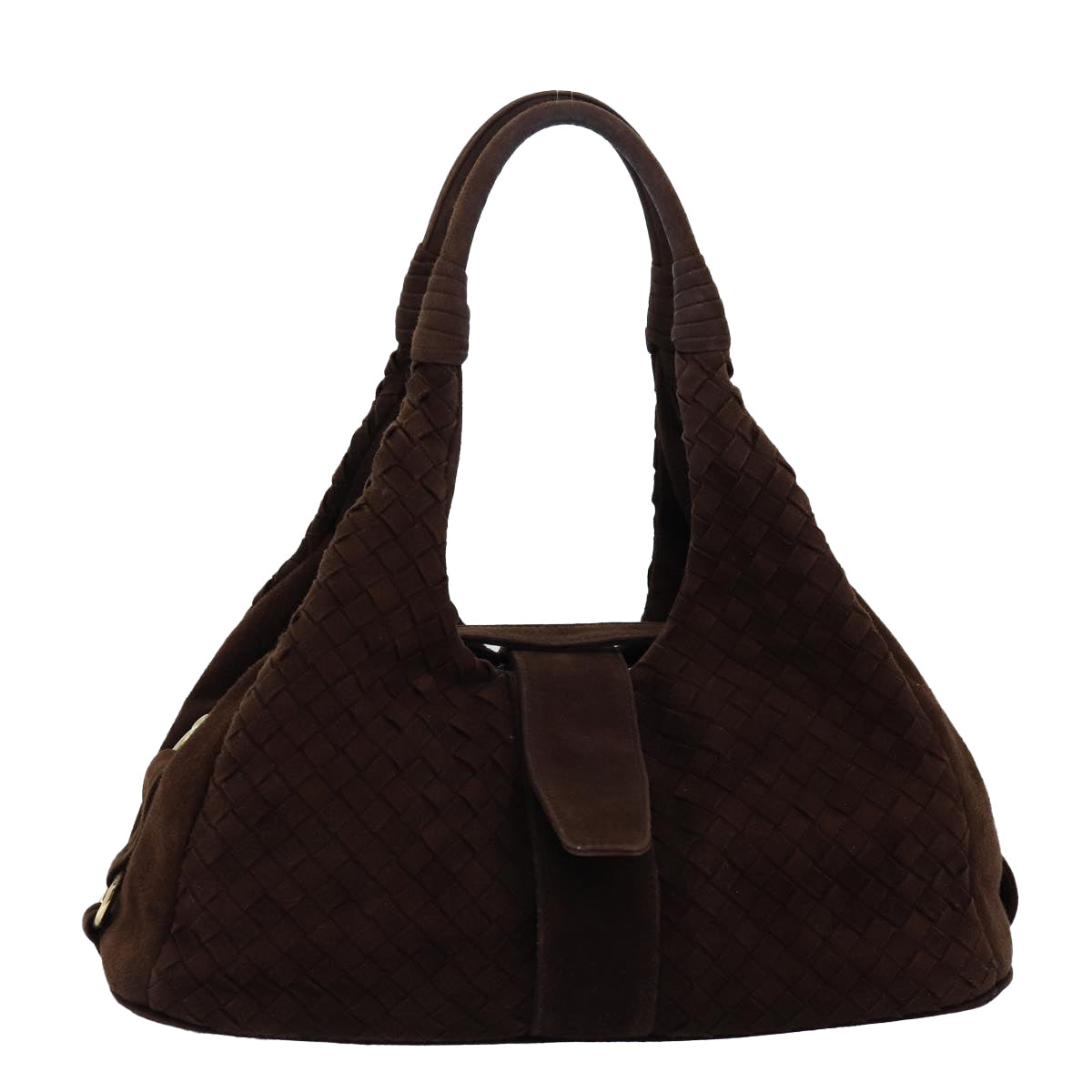 BOTTEGA VENETA INTRECCIATO Shoulder Bag Suede Brown 148322 Auth yk12227