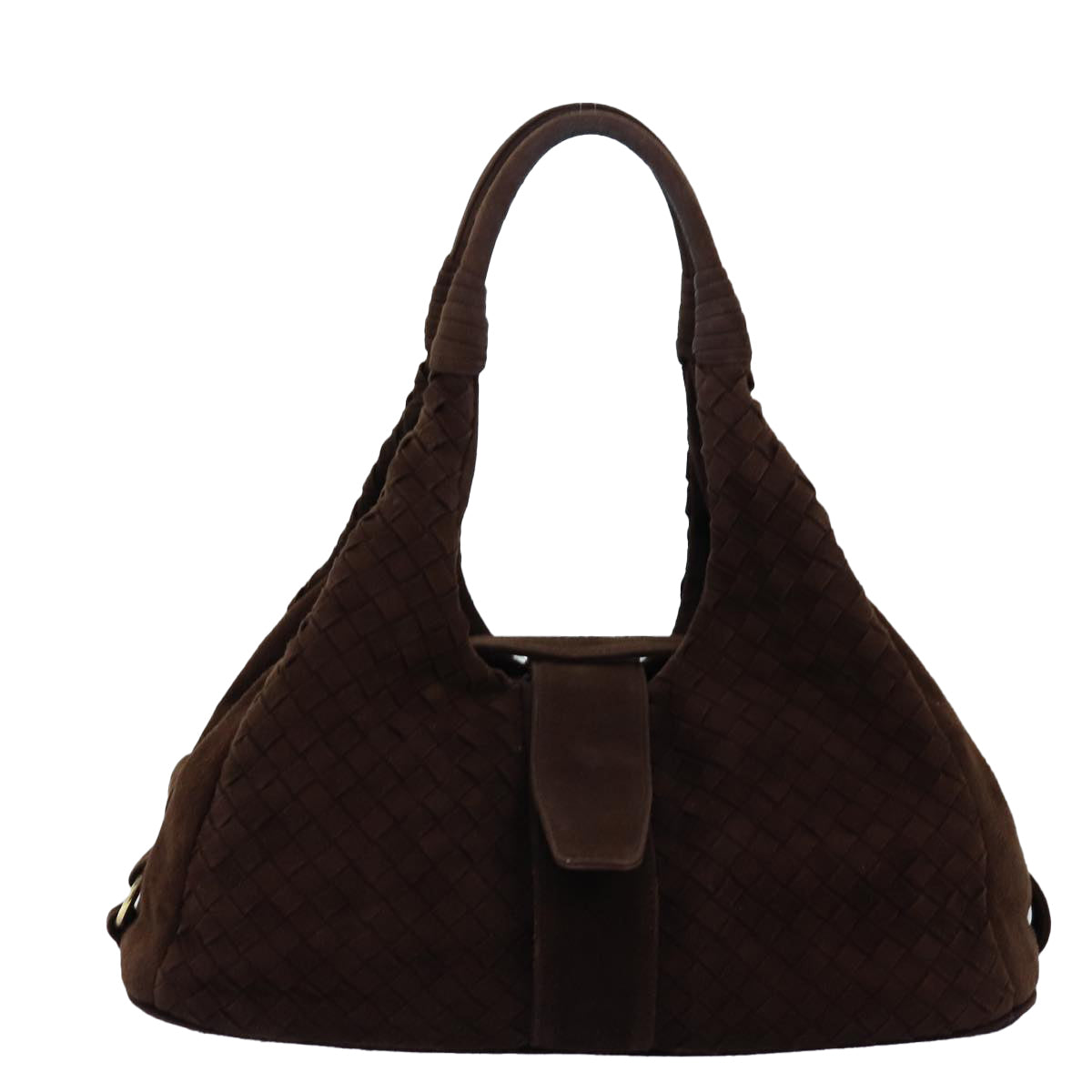 BOTTEGA VENETA INTRECCIATO Shoulder Bag Suede Brown 148322 Auth yk12227