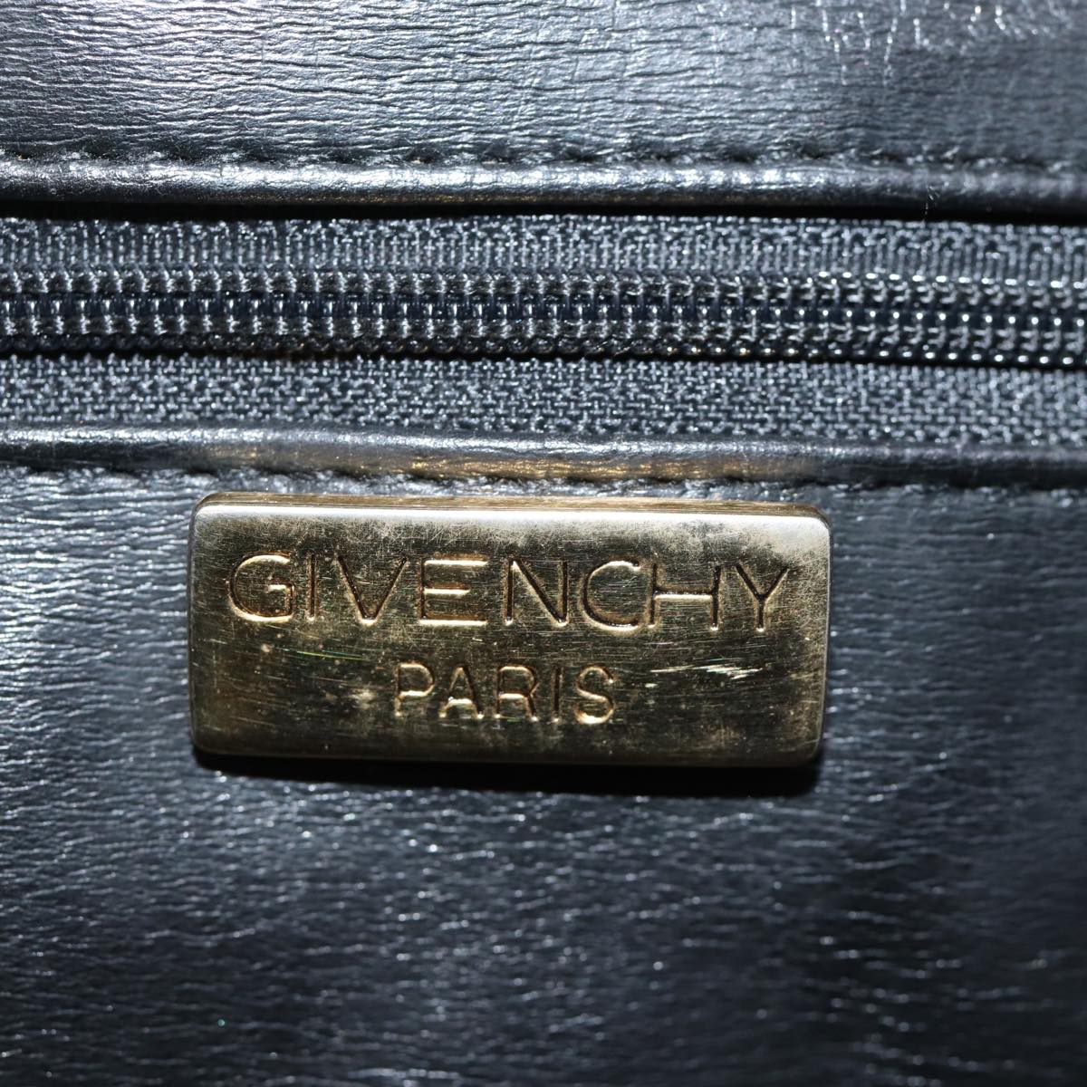 GIVENCHY Quilted Chain Shoulder Bag Leather Black Auth yk12231