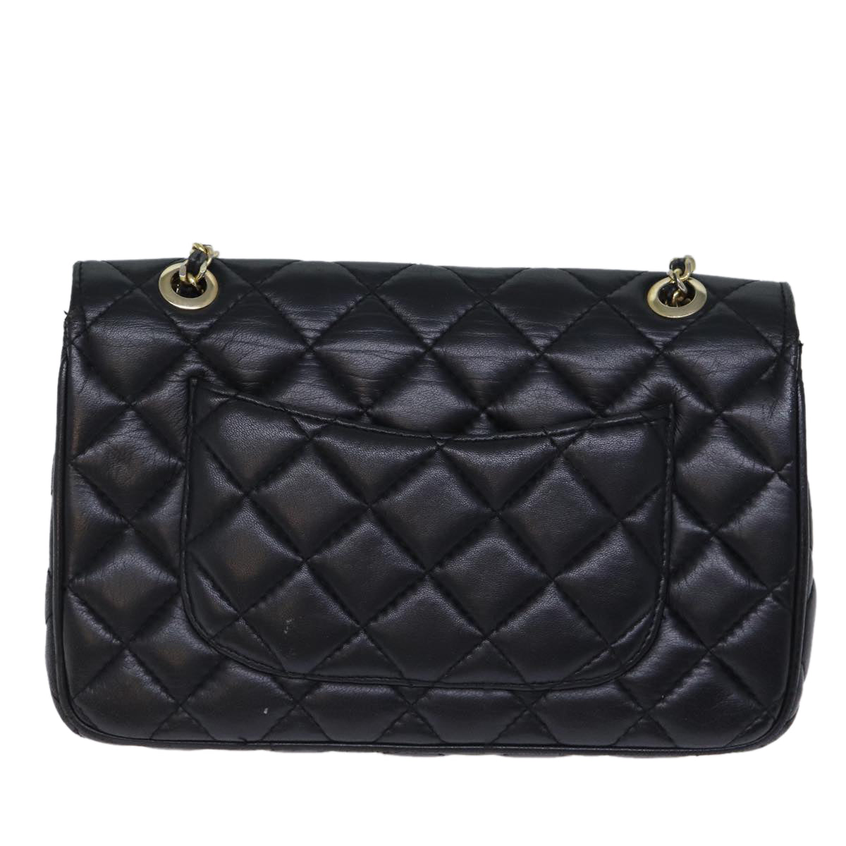 GIVENCHY Quilted Chain Shoulder Bag Leather Black Auth yk12231