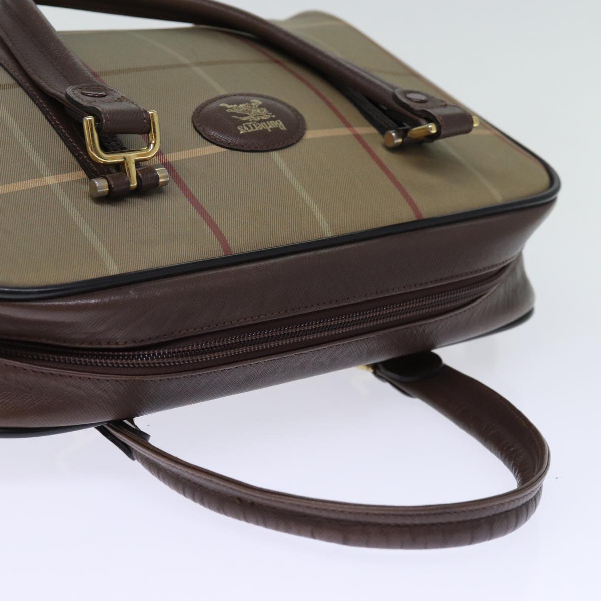 Burberrys Nova Check Hand Bag Canvas Beige Auth yk12280