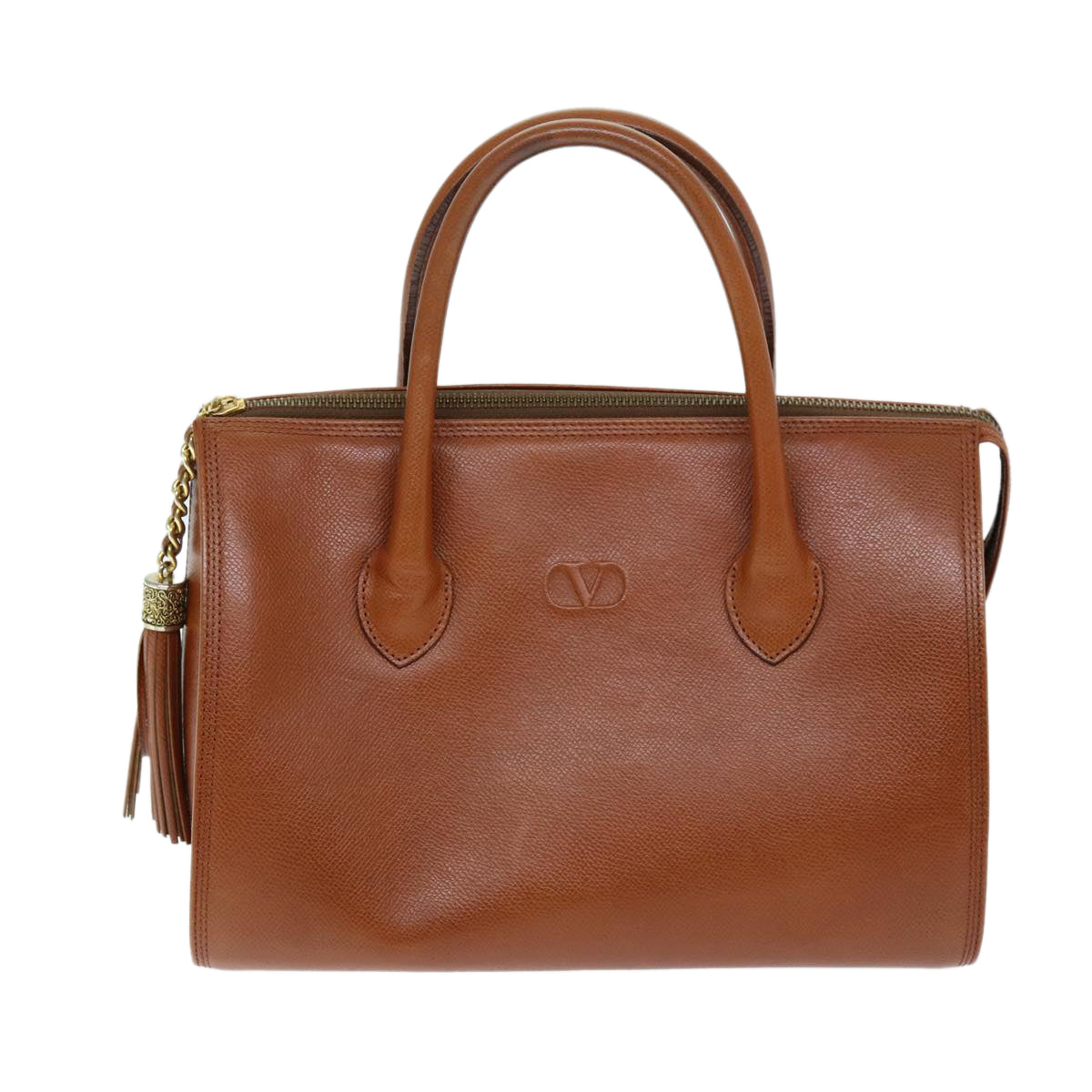 VALENTINO Hand Bag Leather 2way Brown Auth yk12293