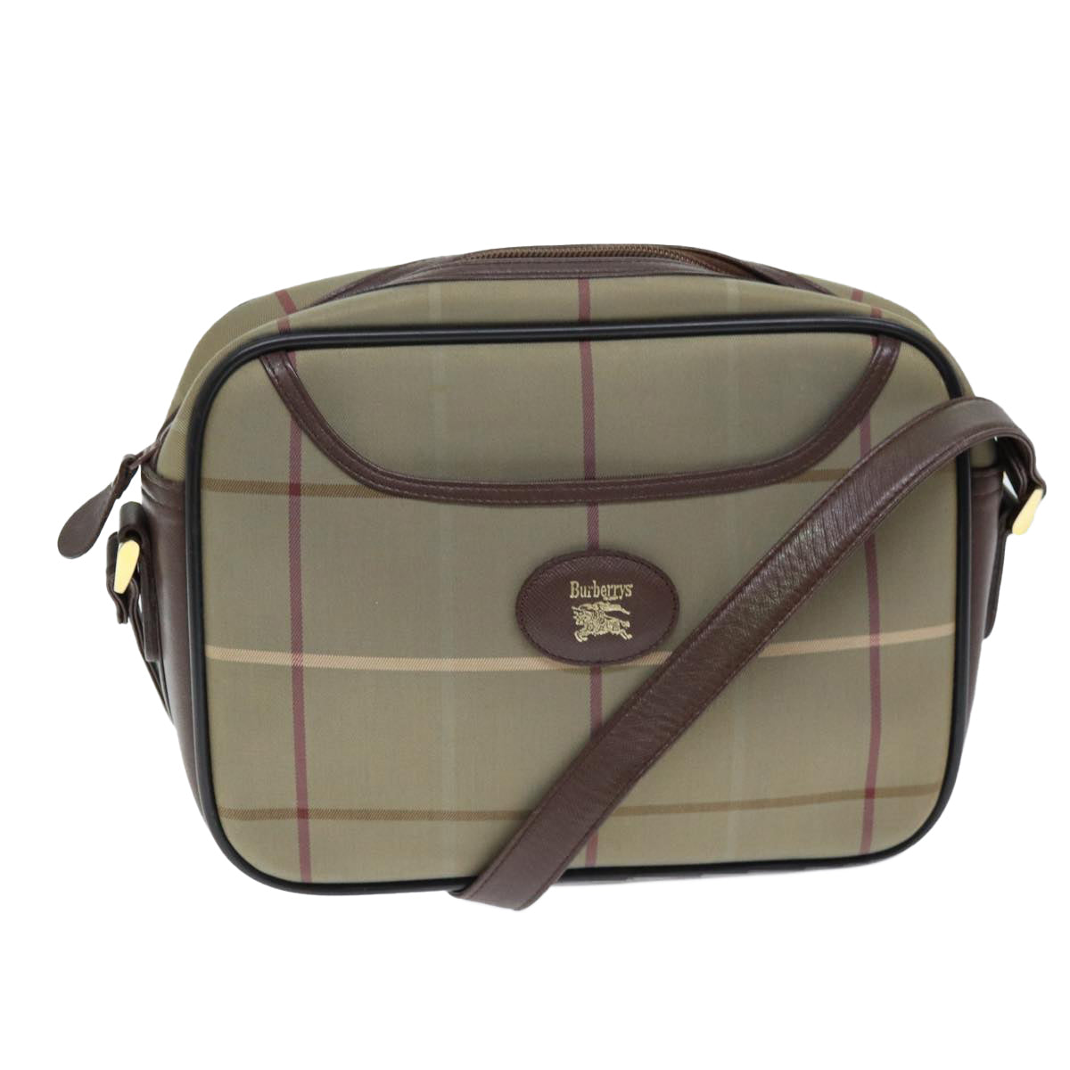 Burberrys Nova Check Shoulder Bag Canvas Beige Auth yk12298