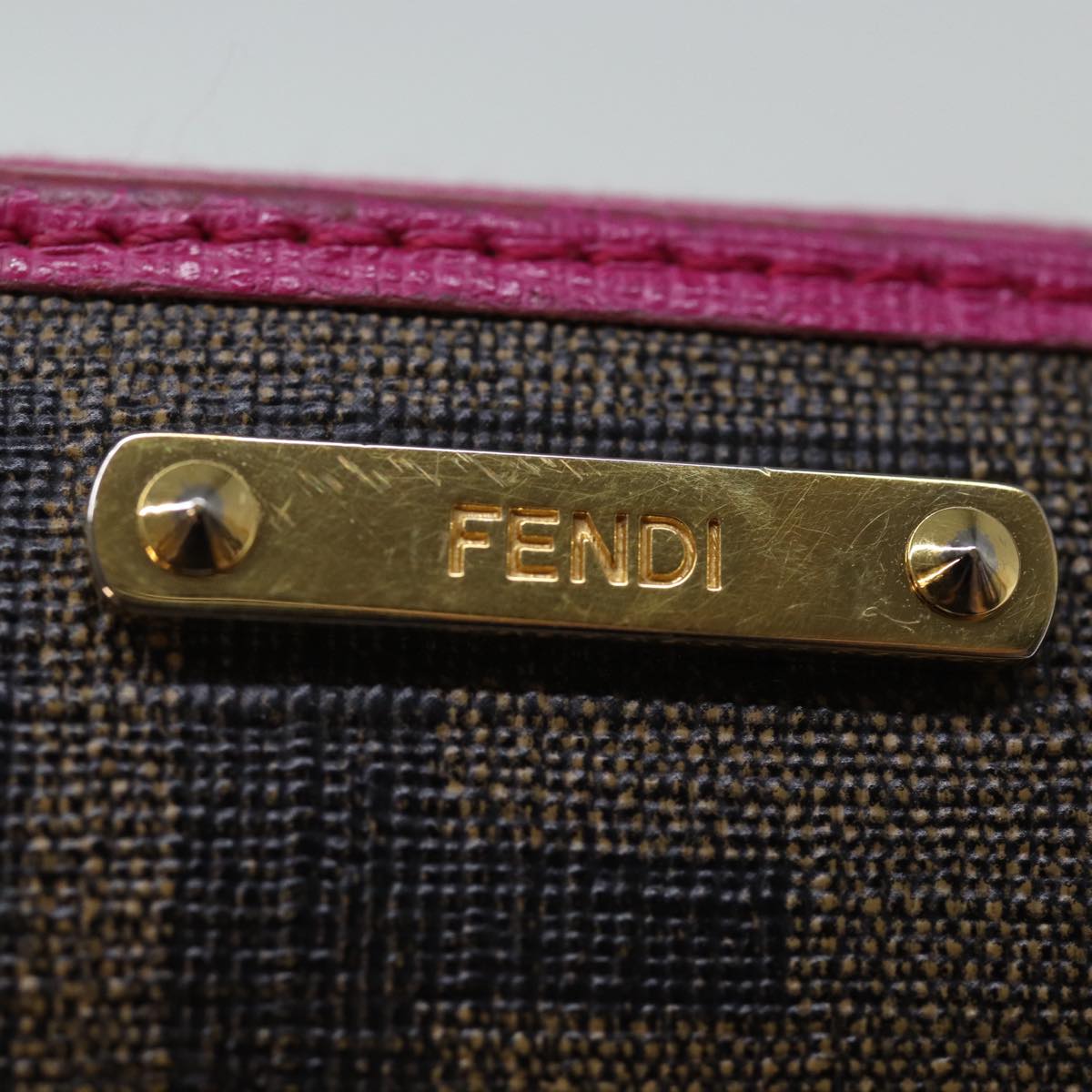 FENDI Zucca Canvas Long Wallet Black Brown Auth yk12323