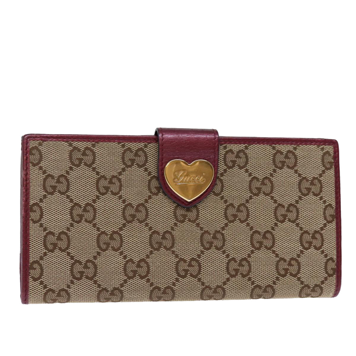 GUCCI GG Canvas Long Wallet Beige 203550 Auth yk12329