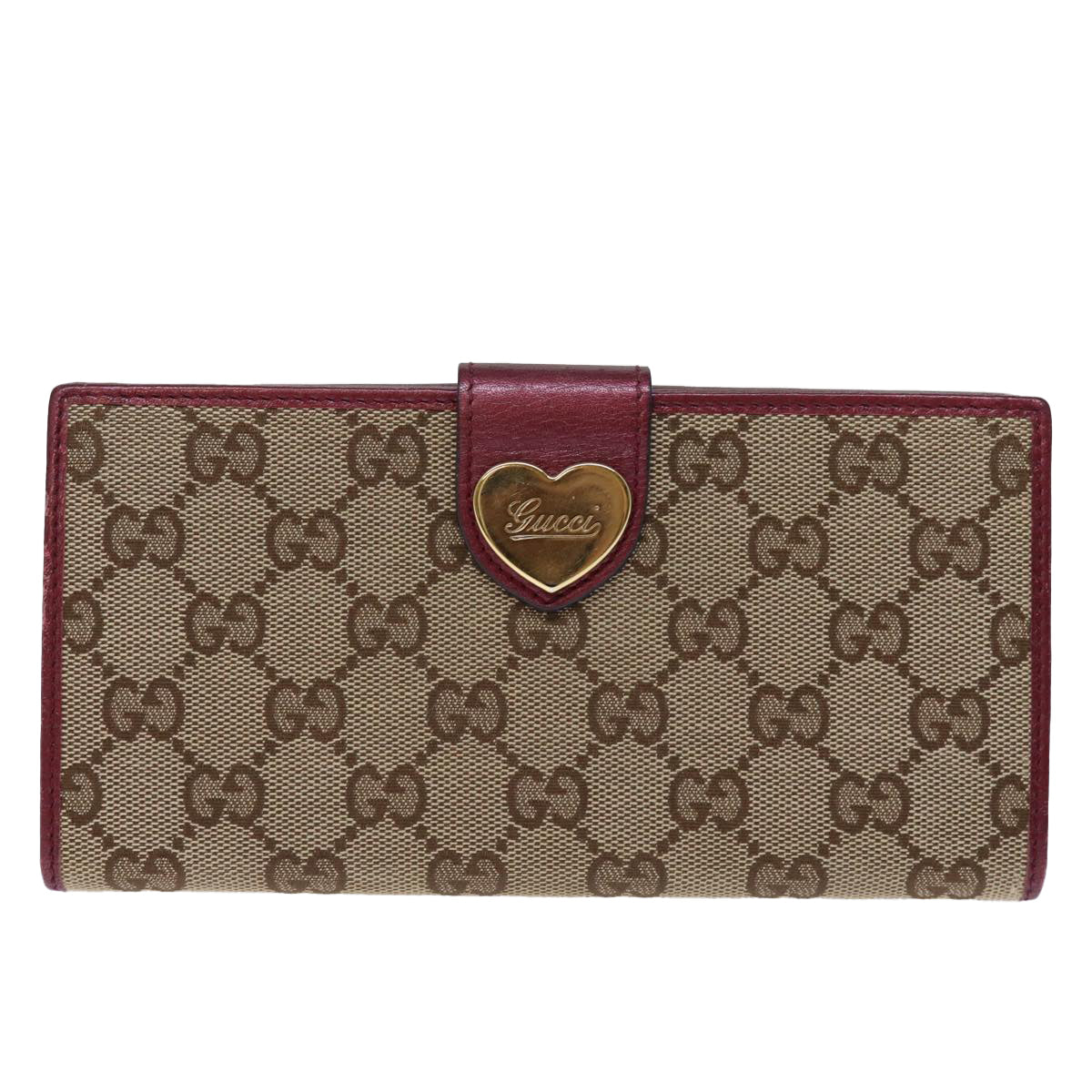 GUCCI GG Canvas Long Wallet Beige 203550 Auth yk12329