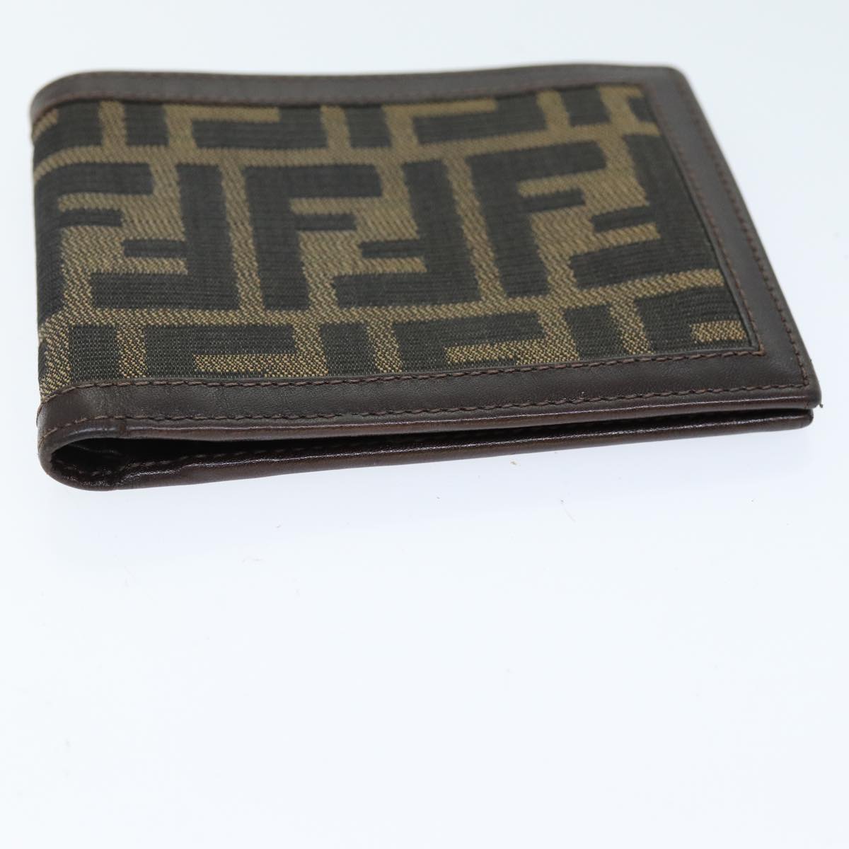 FENDI Zucca Canvas Wallet Black Brown Auth yk12540