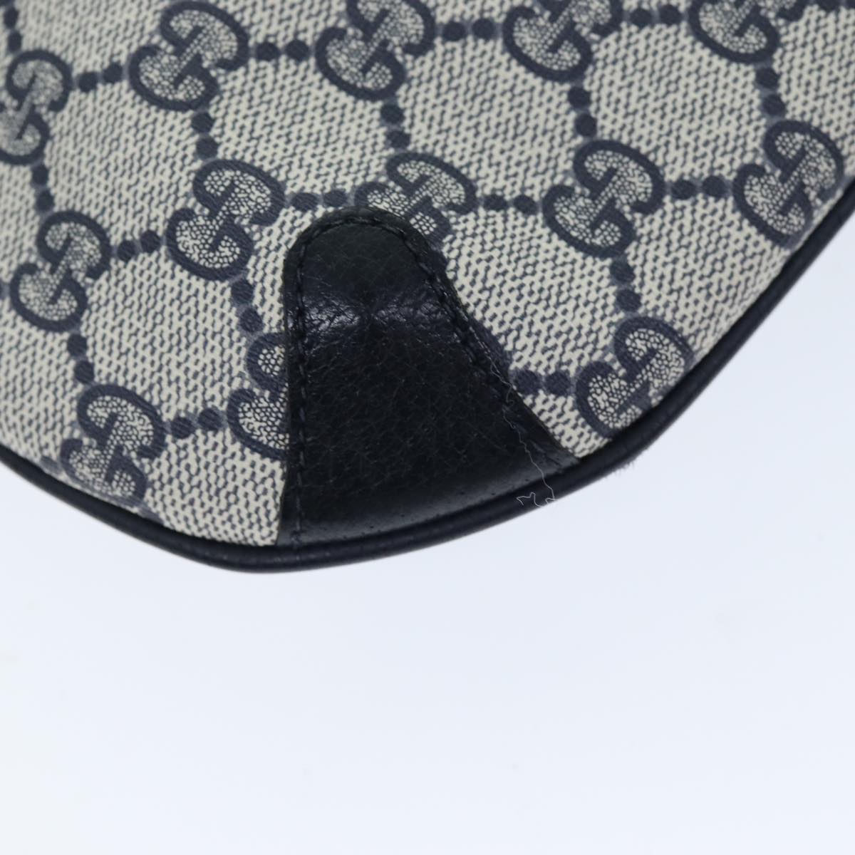 GUCCI GG Supreme Sherry Line Shoulder Bag PVC Navy Red 904 02 026 Auth yk12549