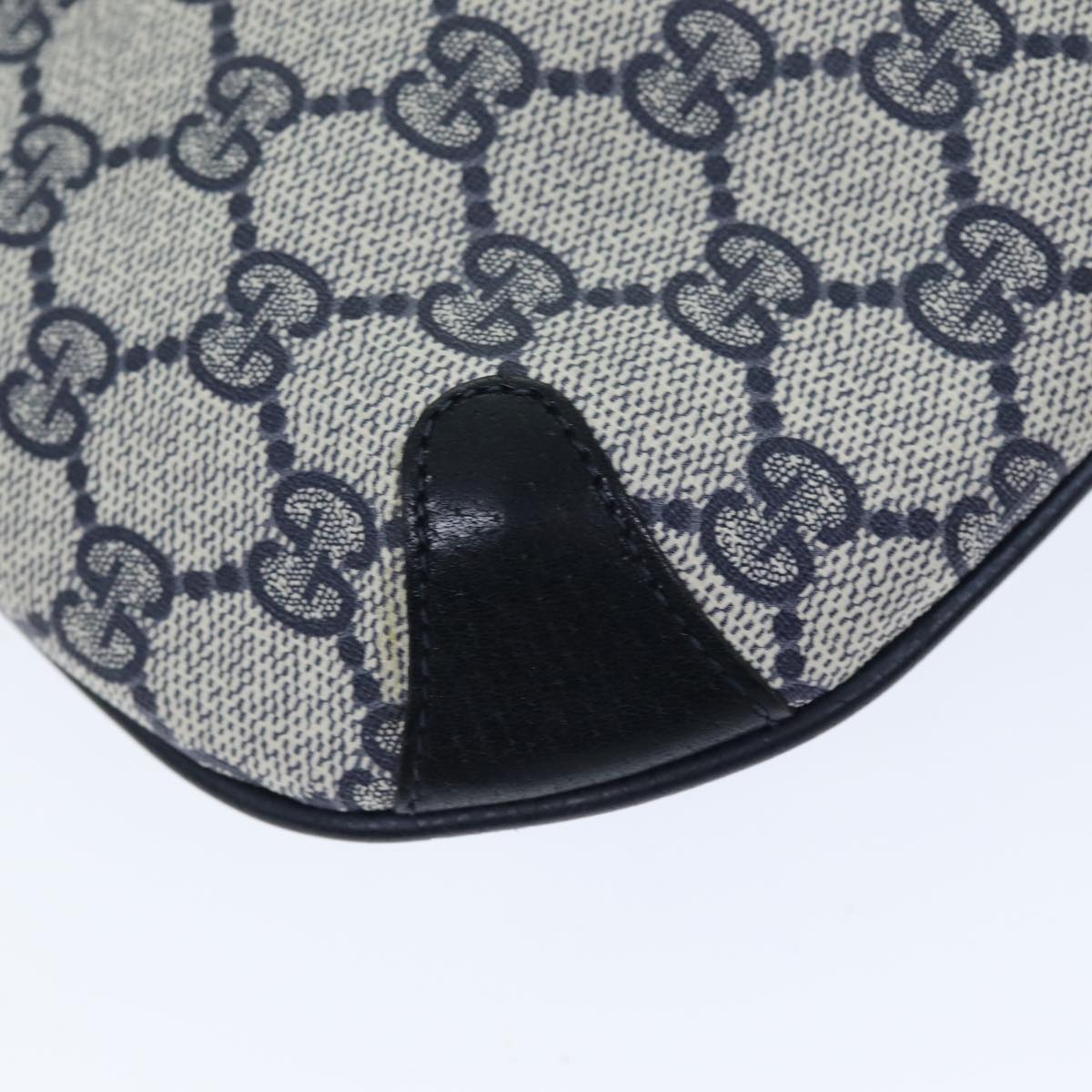 GUCCI GG Supreme Sherry Line Shoulder Bag PVC Navy Red 904 02 026 Auth yk12549