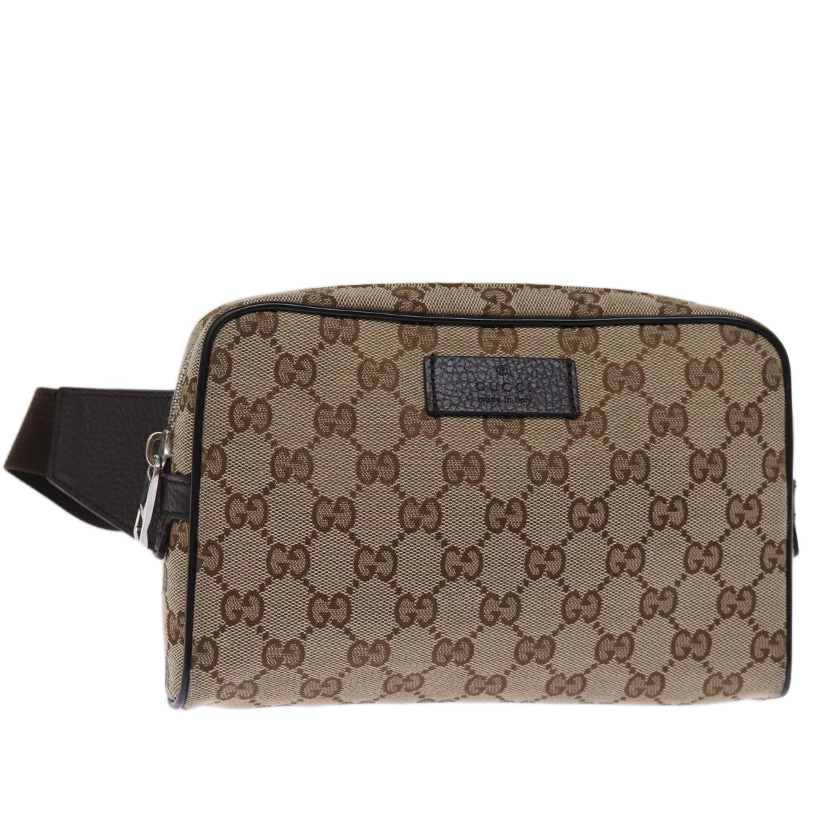 GUCCI GG Canvas Body Bag Beige 449174 Auth yk12551