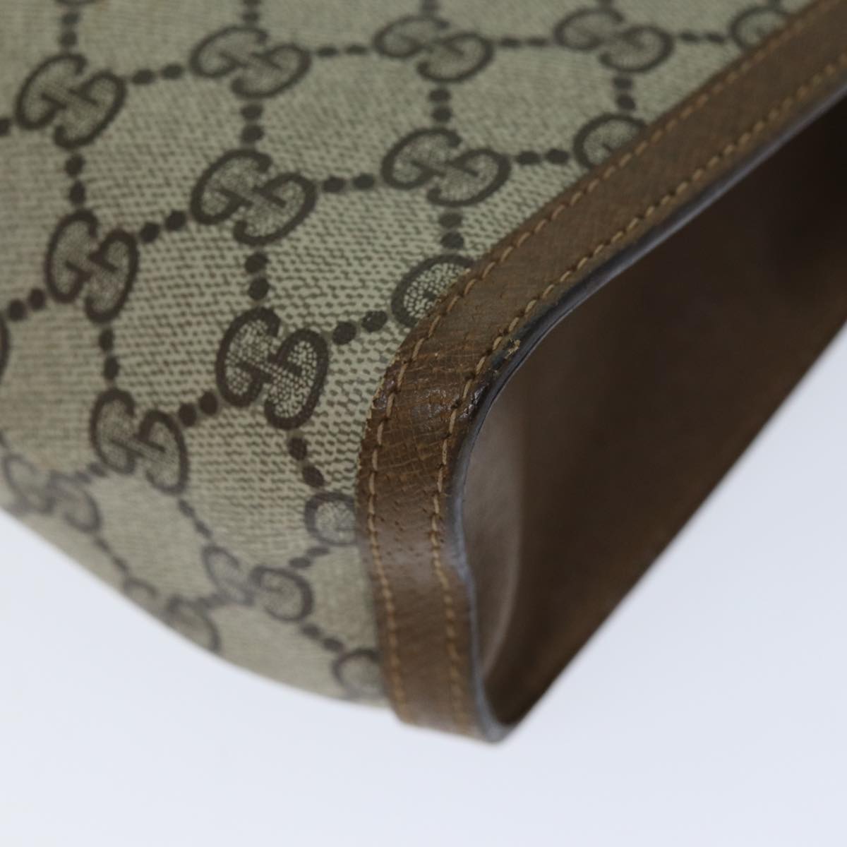 GUCCI GG Supreme Web Sherry Line Clutch Bag PVC Beige Red 89 01 033 Auth yk12556