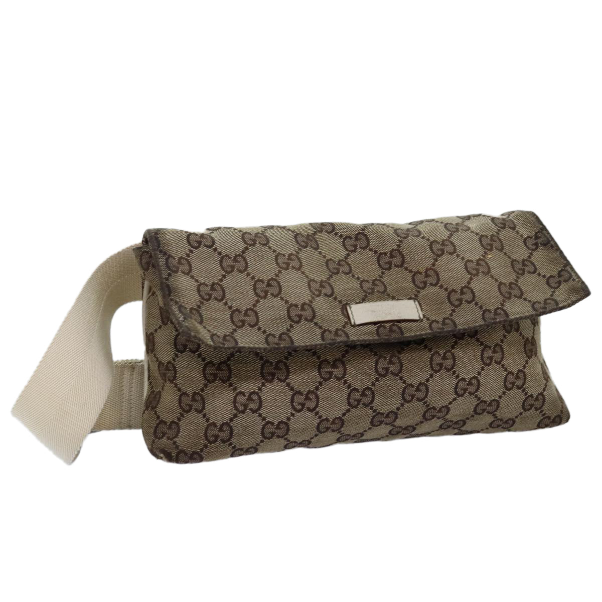 GUCCI GG Canvas Body Bag Beige 146304 Auth yk12616