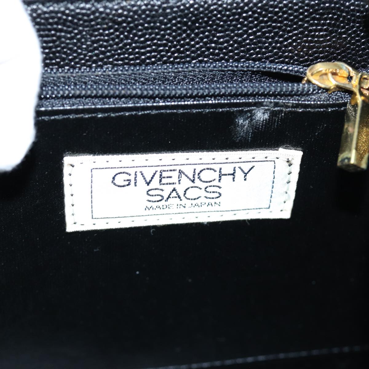 GIVENCHY Hand Bag Leather Black Auth yk12676