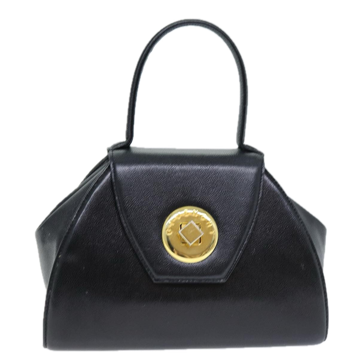 GIVENCHY Hand Bag Leather Black Auth yk12676