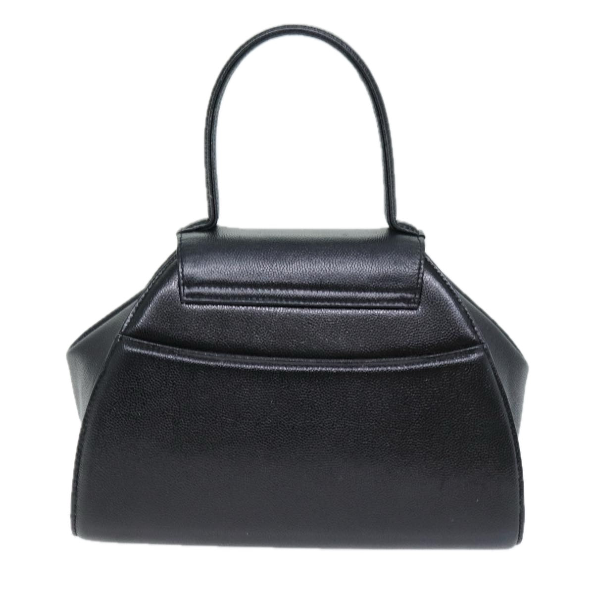 GIVENCHY Hand Bag Leather Black Auth yk12676