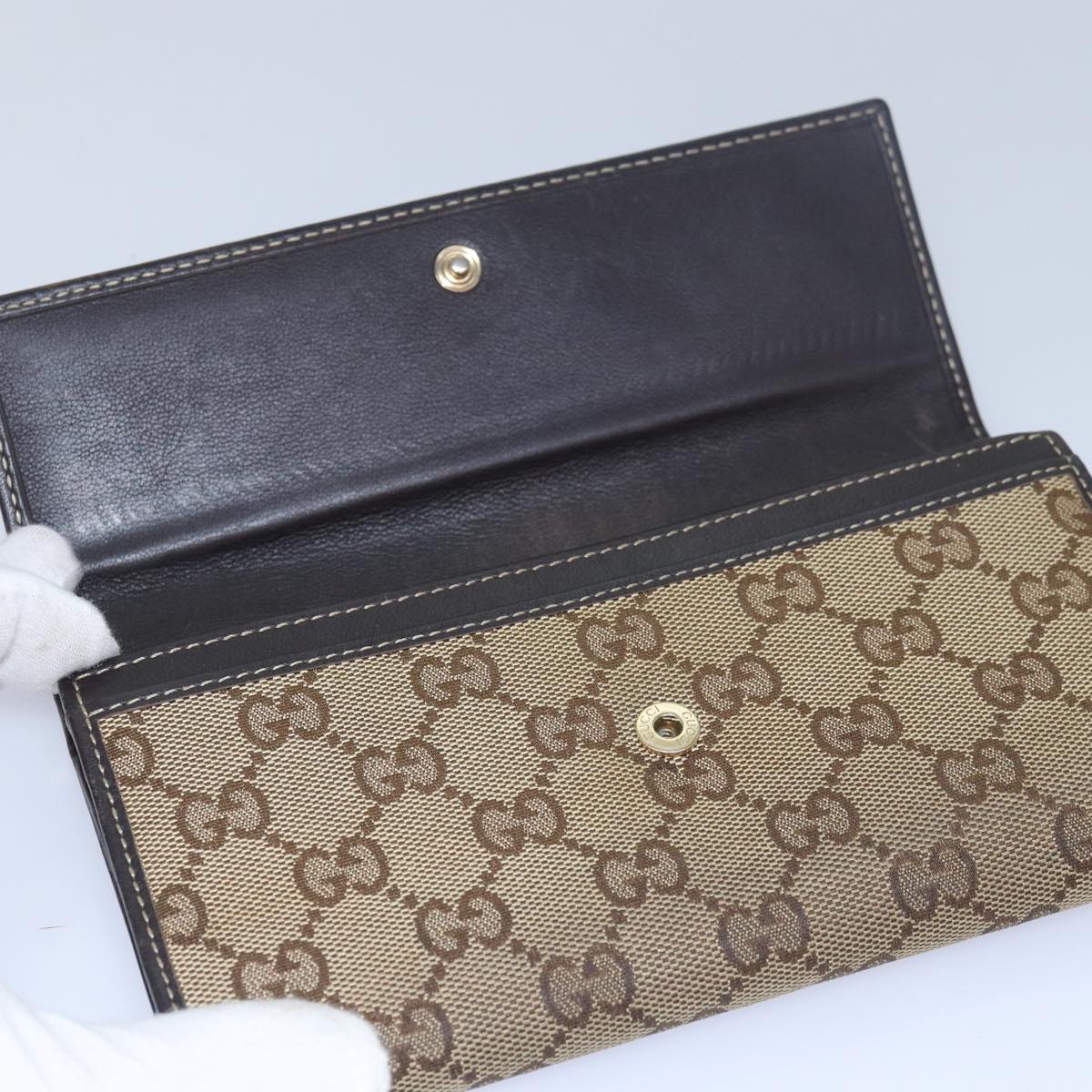 FENDI Gucci GG Canvas Wallet Leather 4Set Black Beige white Auth yk12710