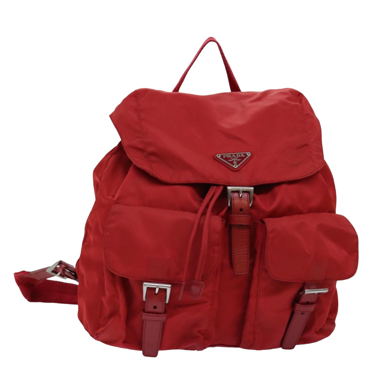 PRADA Backpack Nylon Red Auth yk12814